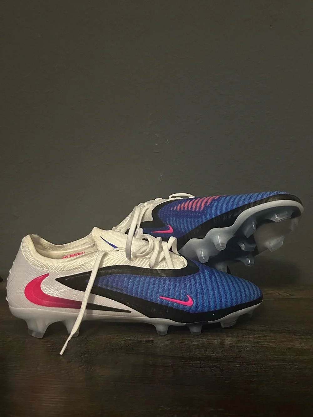 Nike Kids Sneakers - Blue White with Pink Accents